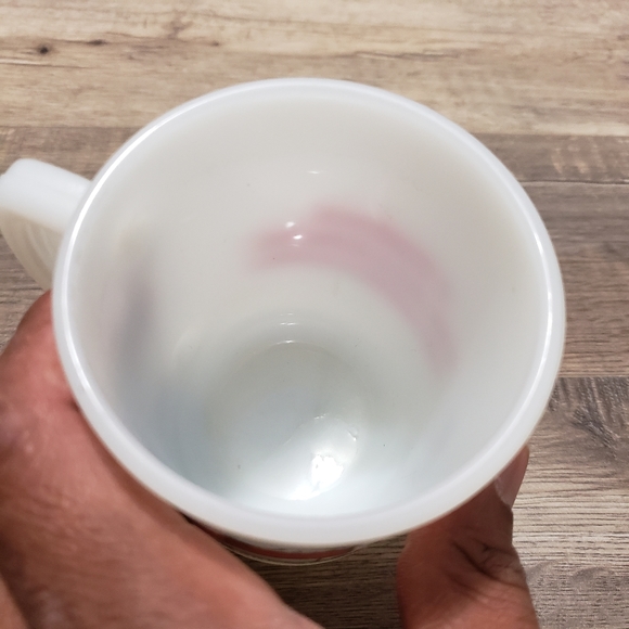 Vintage Snoopy Fire-King Milk Glass Mug ALLERGIC - Picture 3 of 4